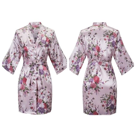 🔹️NWT Pink Cherry Blossom Lightweight Kimono Duster w/Belt Medium - Picture 1 of 12